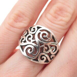 Charles Winston 925 Sterling Silver Vintage Swirl Oxidized Ring Size 6